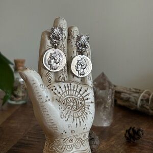 Vintage-Inspired Silver Coin Earrings